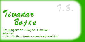tivadar bojte business card
