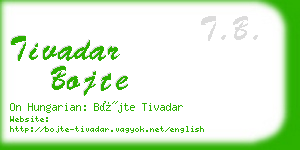 tivadar bojte business card